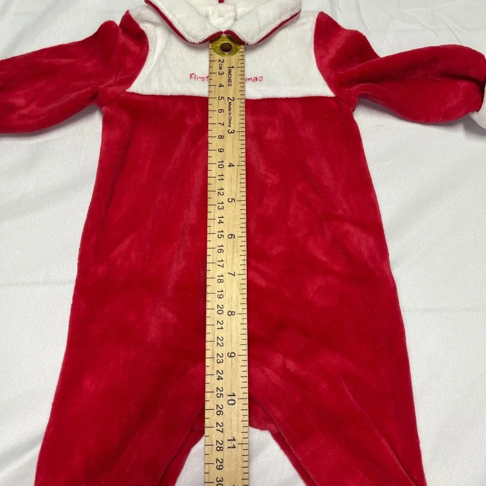 Janie and Jack‎ Newborn Red Velour First Christmas Bodysuit